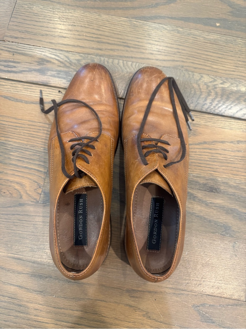 Gordon Rush Cognac Leather Derby Shoes